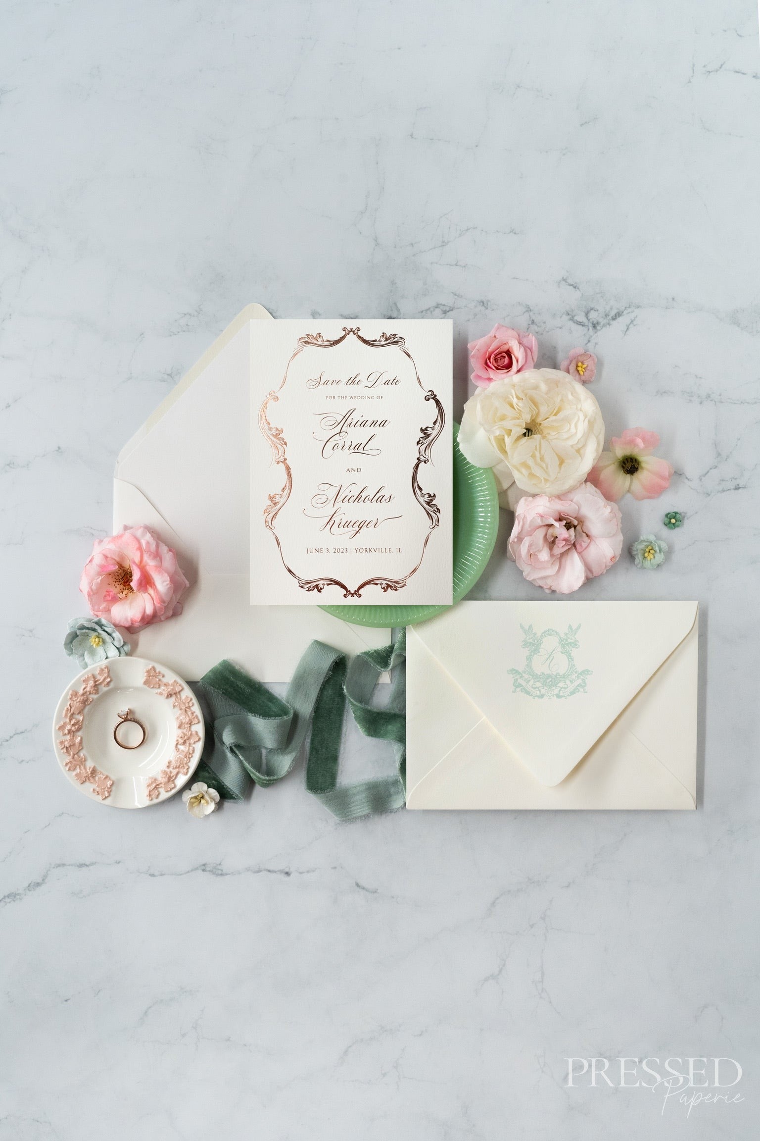 Rose Gold Save the Date